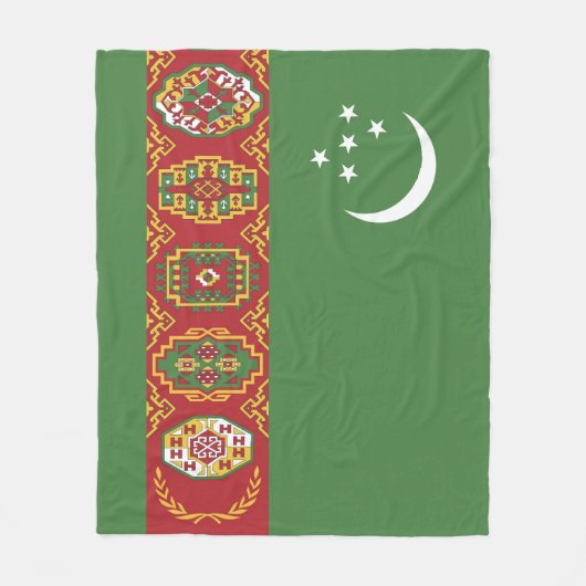 Turkmenistan vlag fleece deken (Voorkant)