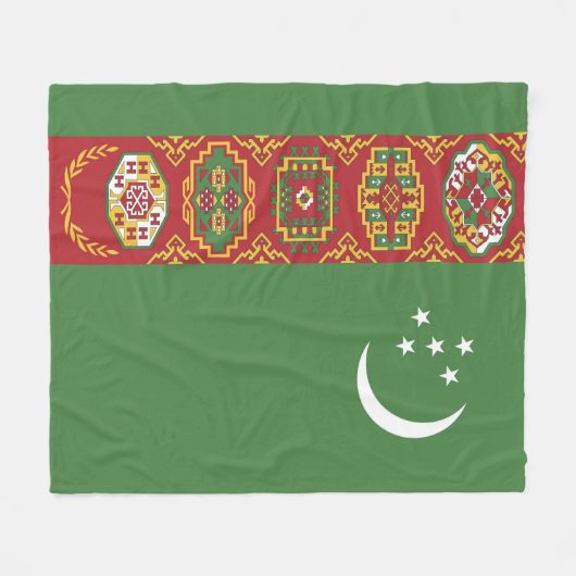 Turkmenistan vlag fleece deken (Voorkant (Horizontaal))
