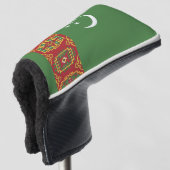 Turkmenistan vlag golfheadcover (3/4 voorkant)