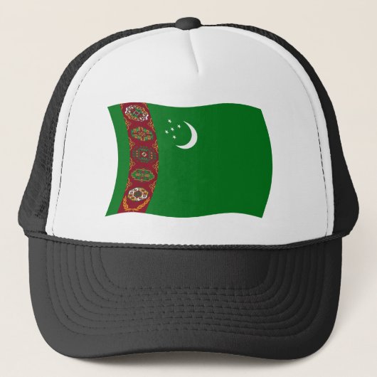 Turkmenistan Vlag Hoed Trucker Pet (Voorkant)