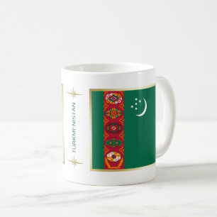 Turkmenistan Vlag + Landkaart Mok