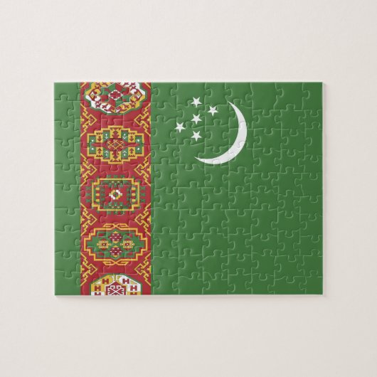 Turkmenistan vlag legpuzzel (Horizontaal)