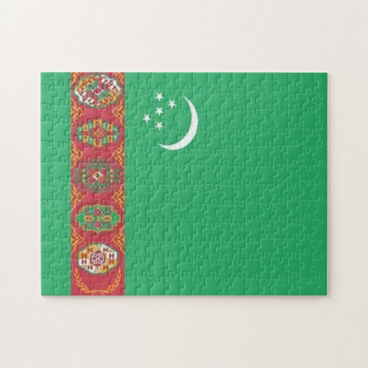 Turkmenistan - vlag - legpuzzel (Horizontaal)