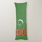 Turkmenistan vlag lichaamskussen (Achterkant (Verticaal))