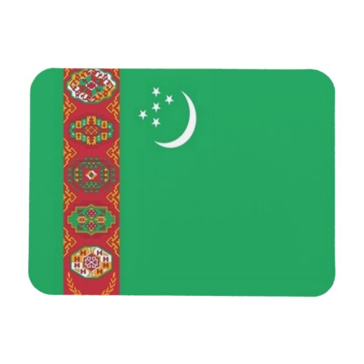 Turkmenistan - vlag - magneet (Horizontaal)
