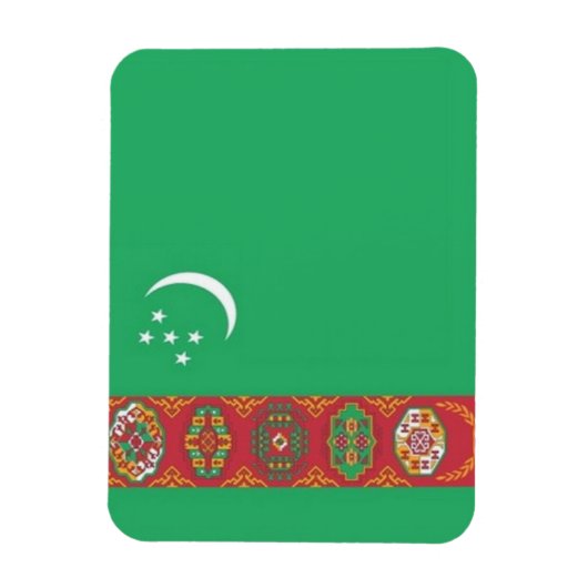 Turkmenistan - vlag - magneet (Verticaal)