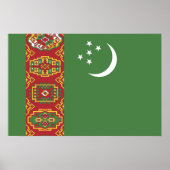 Turkmenistan vlag poster (Voorkant)