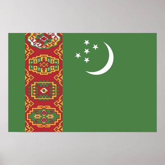 Turkmenistan vlag poster (Voorkant)
