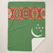 Turkmenistan vlag sherpa deken (Voorkant)
