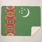 Turkmenistan vlag sherpa deken (Voorkant (horizontaal))
