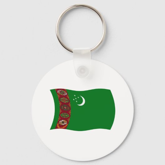 Turkmenistan Vlag Sleutelhanger (Voorkant)