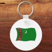 Turkmenistan Vlag Sleutelhanger (Voorkant)