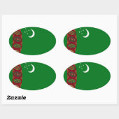 Turkmenistan Vlag Sticker (Vel)