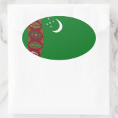 Turkmenistan Vlag Sticker (Tas)