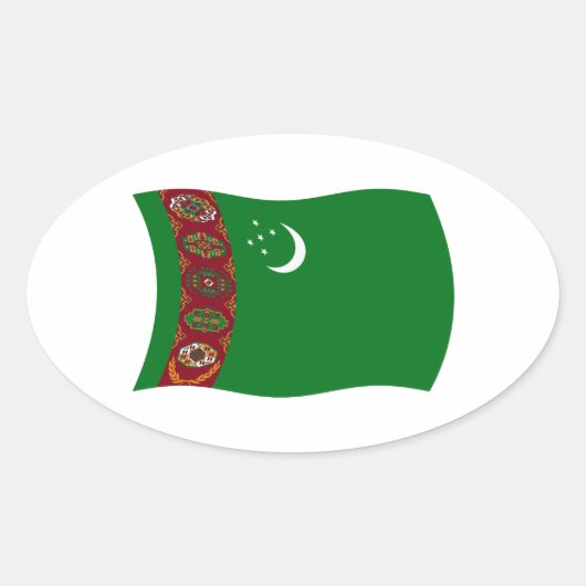 Turkmenistan Vlag Sticker (Voorkant)