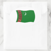Turkmenistan Vlag Sticker (Tas)