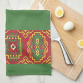 Turkmenistan vlag theedoek (Quarter Fold)