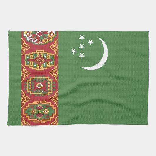 Turkmenistan vlag theedoek (Horizontaal)