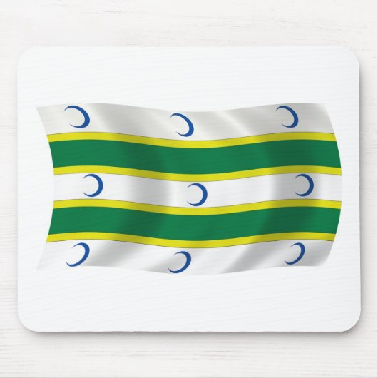 Turkmens Flag Mousepad Muismat (Voorkant)