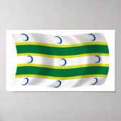 Turkmens Flag Poster Print (Voorkant)