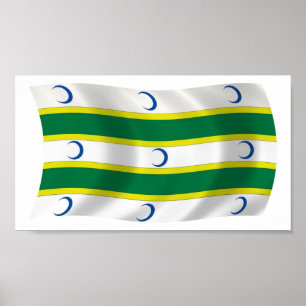 Turkmens Flag Poster Print