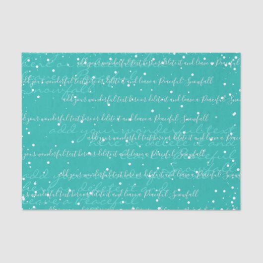 Turkoois | Aangepaste scripttekst Elegante kerst Tissuepapier (Voorkant)