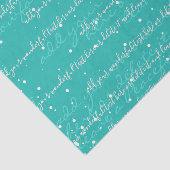 Turkoois | Aangepaste scripttekst Elegante kerst Tissuepapier (Detail)