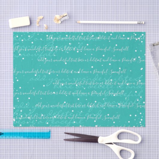Turkoois | Aangepaste scripttekst Elegante kerst Tissuepapier (Craft)