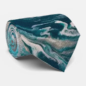 turkoois Abstract Stropdas (Opgerold)