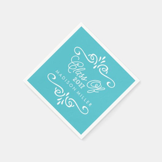 turkoois | Afstuderen Napkins Servetten (Hoek)