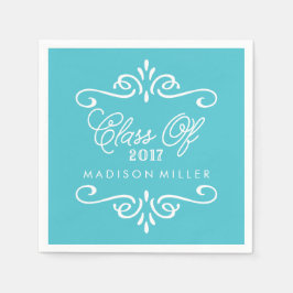  turkoois | Afstuderen Napkins Servetten