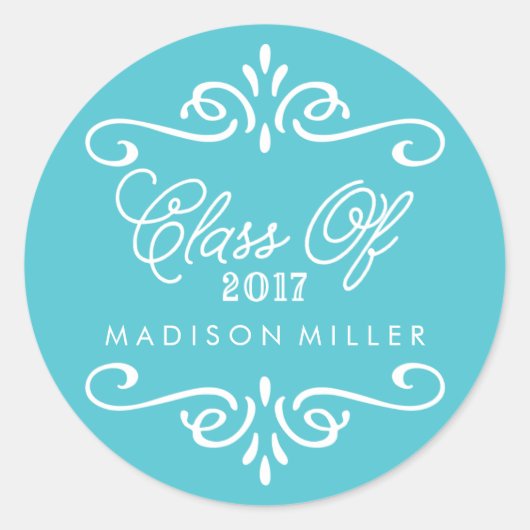  turkoois | AFSTUDEREN STICKERS (Voorkant)