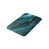 Turkoois Aqua Blauw Groen Agaat Geode Gouden Monog Badmat (Gekanteld)