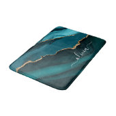 Turkoois Aqua Blauw Groen Agate Geode Gouden Monog Badmat (Gekanteld)