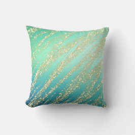 Turkoois Aqua Blauw Groen Turquoise Goud Kussen
