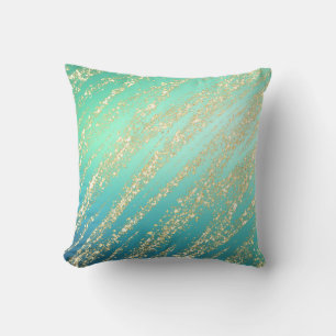 Turkoois Aqua Blauw Groen Turquoise Goud Kussen