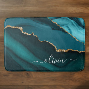 Turkoois Aqua Blauwe Groene Agaten Geode Gouden Mo Badmat
