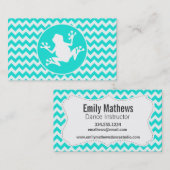 Turkoois, Aqua Color Chevron; Kikker Visitekaartje (Voorkant / Achterkant)
