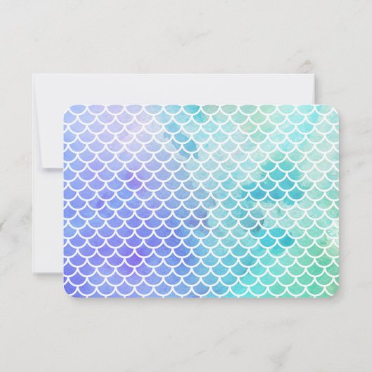 Turkoois Aquarel Onder de Zee Zeemeermin Dank Je Kaart (Achterkant)