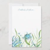 Turkoois Aquarel Zeeschildpad Notitiekaartje (Voorkant)