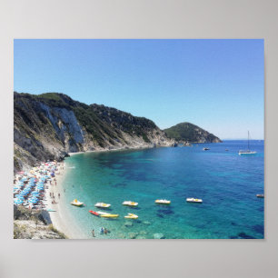 Turkoois baai aan de Italiaanse zee - panoramafoto Poster