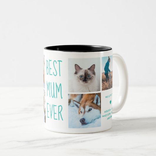 Turkoois | Beste Moeder ooit aangepaste foto Mok (Voorkant rechts)