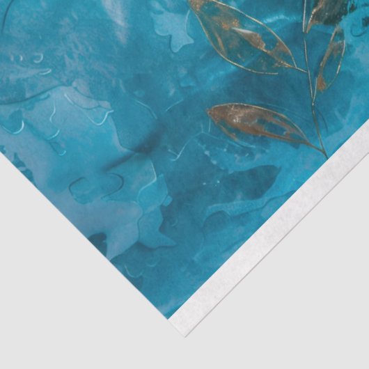 Turkoois bladgoud en botanisch weefselpapier tissuepapier (Detail)