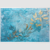 Turkoois bladgoud en botanisch weefselpapier tissuepapier (Voorkant)