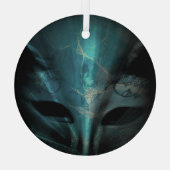 Turkoois Blauw Abstract Kunst Ornament (Achterkant)