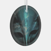 Turkoois Blauw Abstract Kunst Ornament (Voorkant Rechts)