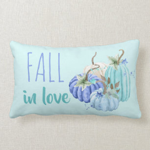 Turkoois Blauw Aqua Taupe Pompoen Herfst Kussen