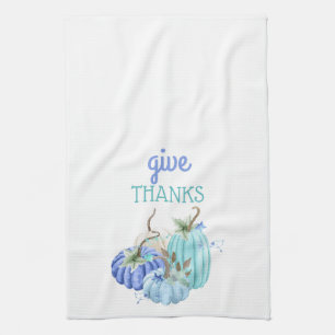 Turkoois Blauw Aqua Taupe Pompoen Herfst Theedoek