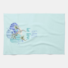Turkoois Blauw Aqua Taupe Pompoen Herfst Theedoek