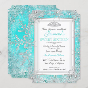 Turkoois Blauw Aqua Zilver Winter Wonderland Sweet Kaart